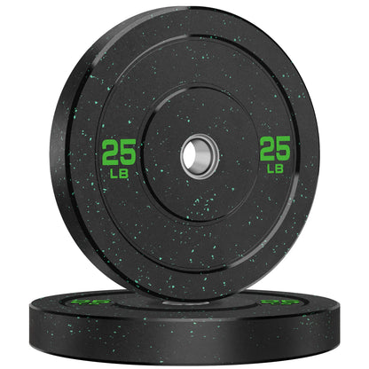 Crumb Bumper Plates with Steel Insert - Olympic Weight Plates for Crossfit & Lifting