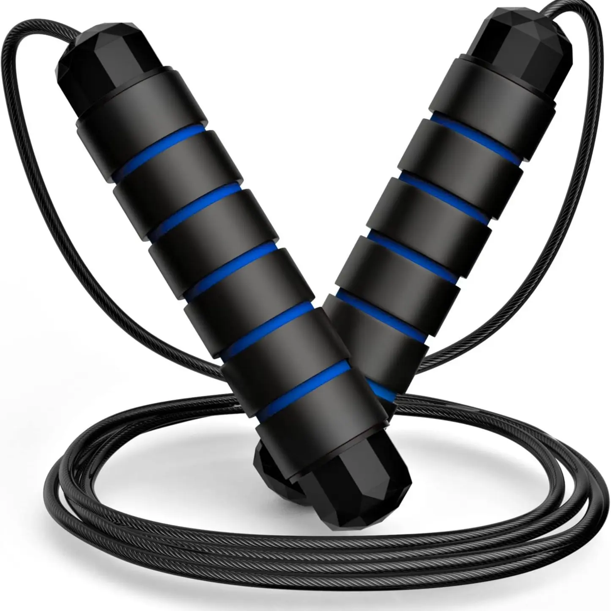 Adjustable Speed Jump Rope with Ball Bearings & Tangle-Free Steel Cable