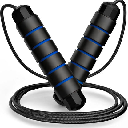 Adjustable Speed Jump Rope with Ball Bearings & Tangle-Free Steel Cable