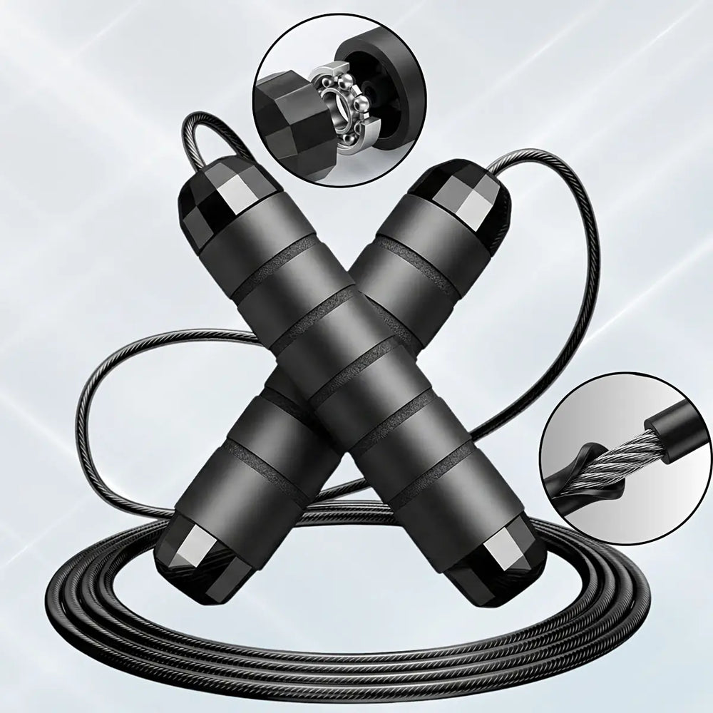 Adjustable Speed Jump Rope with Ball Bearings & Tangle-Free Steel Cable