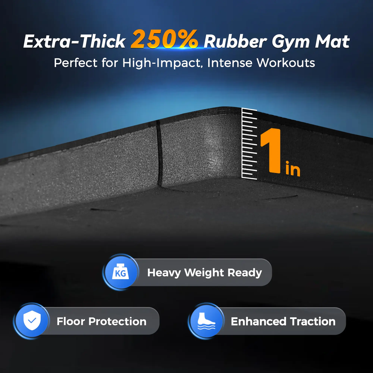 Extra-Thick Rubber Top Exercise Mat