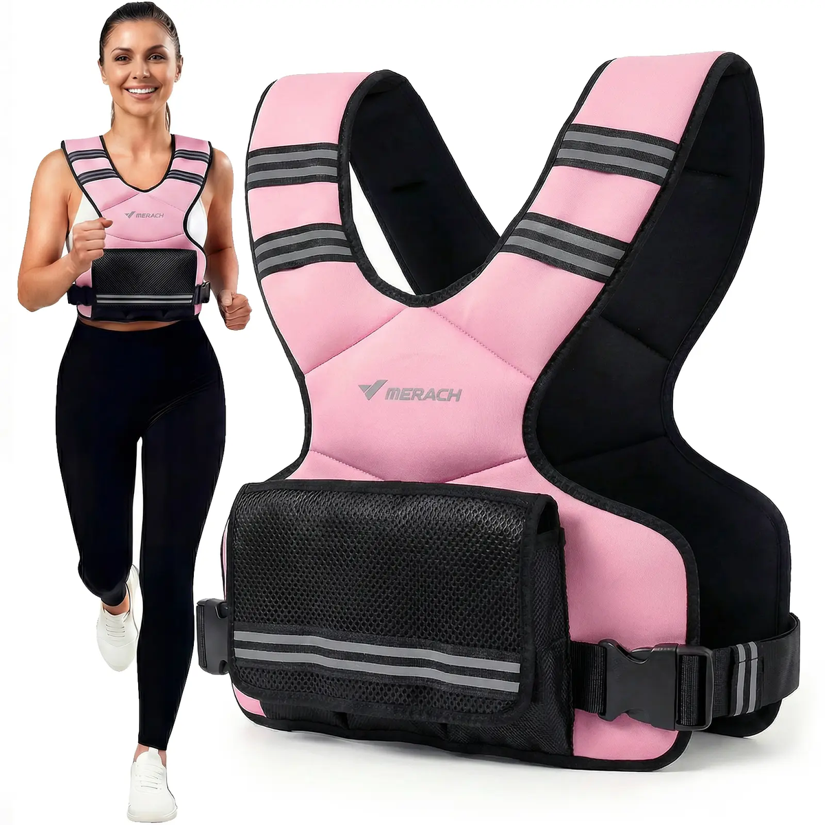 Adjustable Weighted Vest 4–10 Lbs with Removable Weight Packs