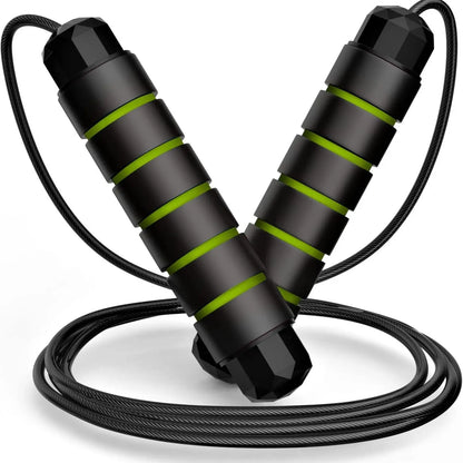 Adjustable Speed Jump Rope with Ball Bearings & Tangle-Free Steel Cable