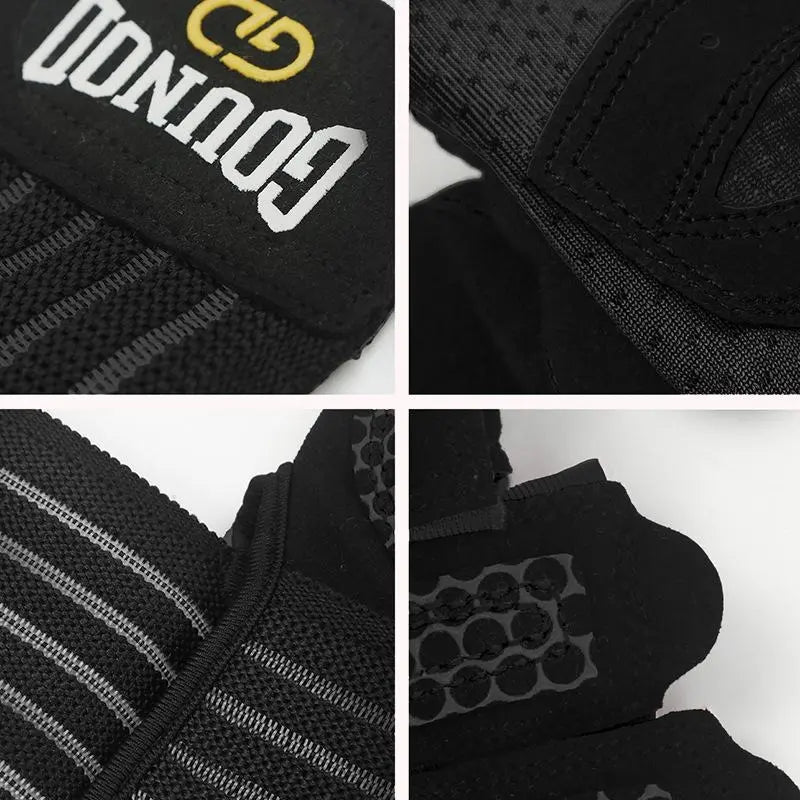 Unisex Adults' Half-Finger High-Resistance Sports Gloves with Secure Wrap Wristband - Durable, Long-Lasting, Breathable, Anti-Callus, Grip-On Anti-Slip, Custom Fit for Barbell Weightlifting, Dumbbell Training