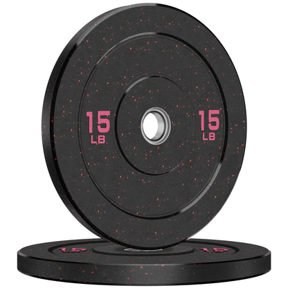 Crumb Bumper Plates with Steel Insert - Olympic Weight Plates for Crossfit & Lifting
