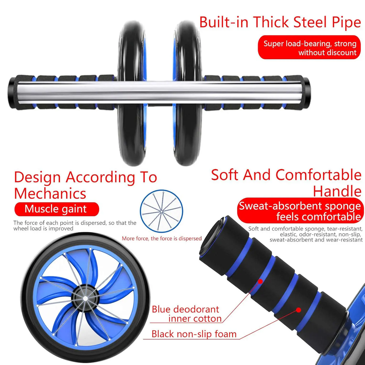 Abs Exerciser Double Wheel Roller