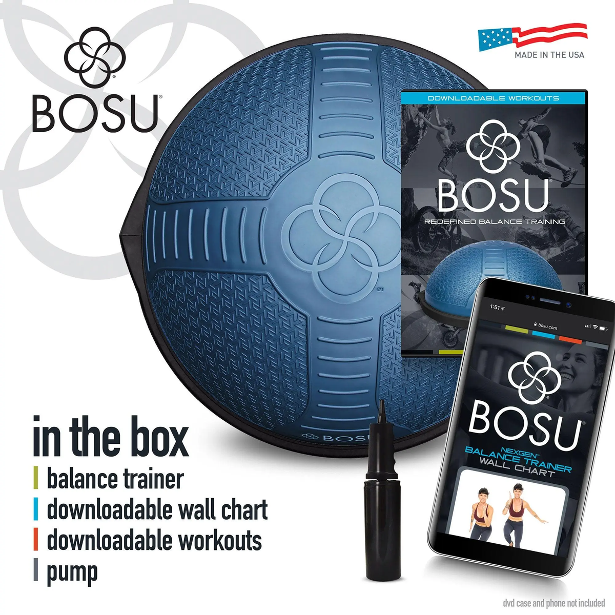 Bosu Home Balance Trainer for Strength, Flexibility, and Cardio Workouts