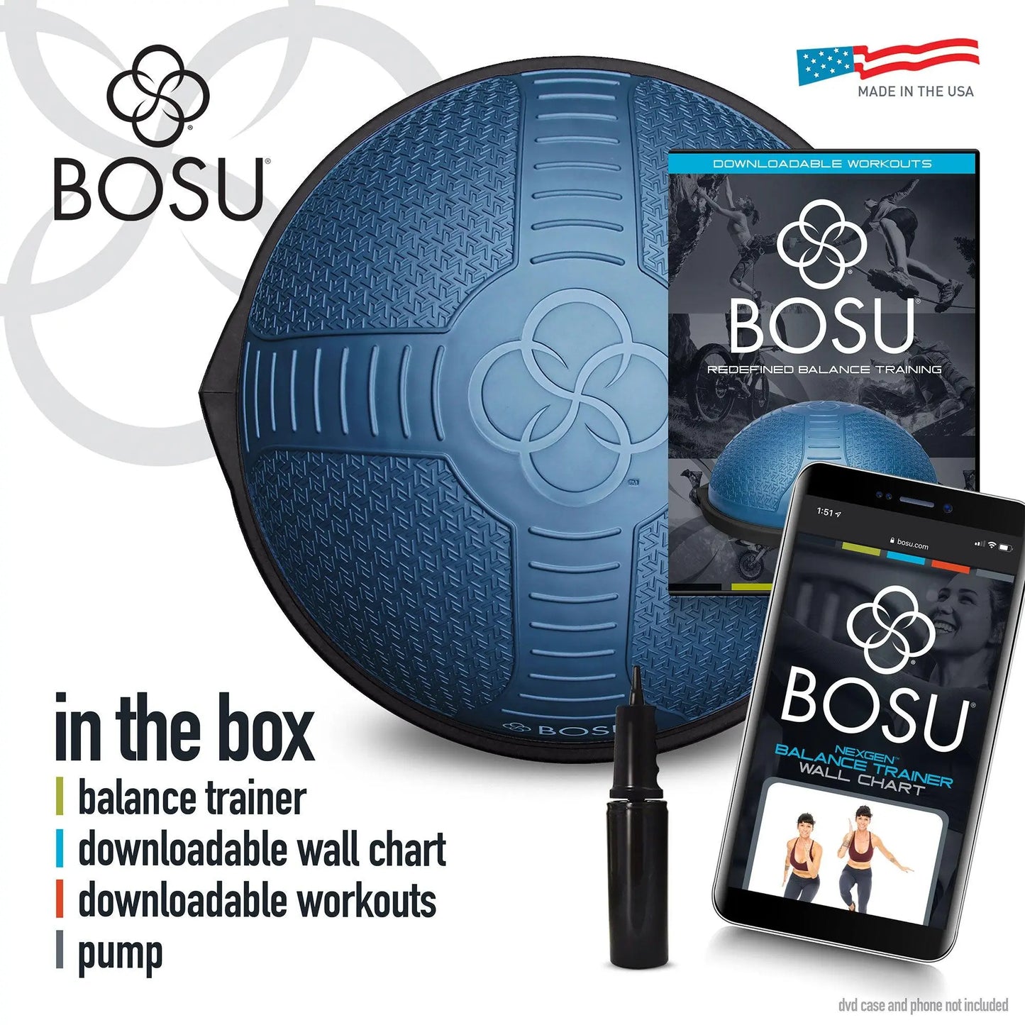 Bosu Home Balance Trainer for Strength, Flexibility, and Cardio Workouts