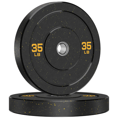 Crumb Bumper Plates with Steel Insert - Olympic Weight Plates for Crossfit & Lifting
