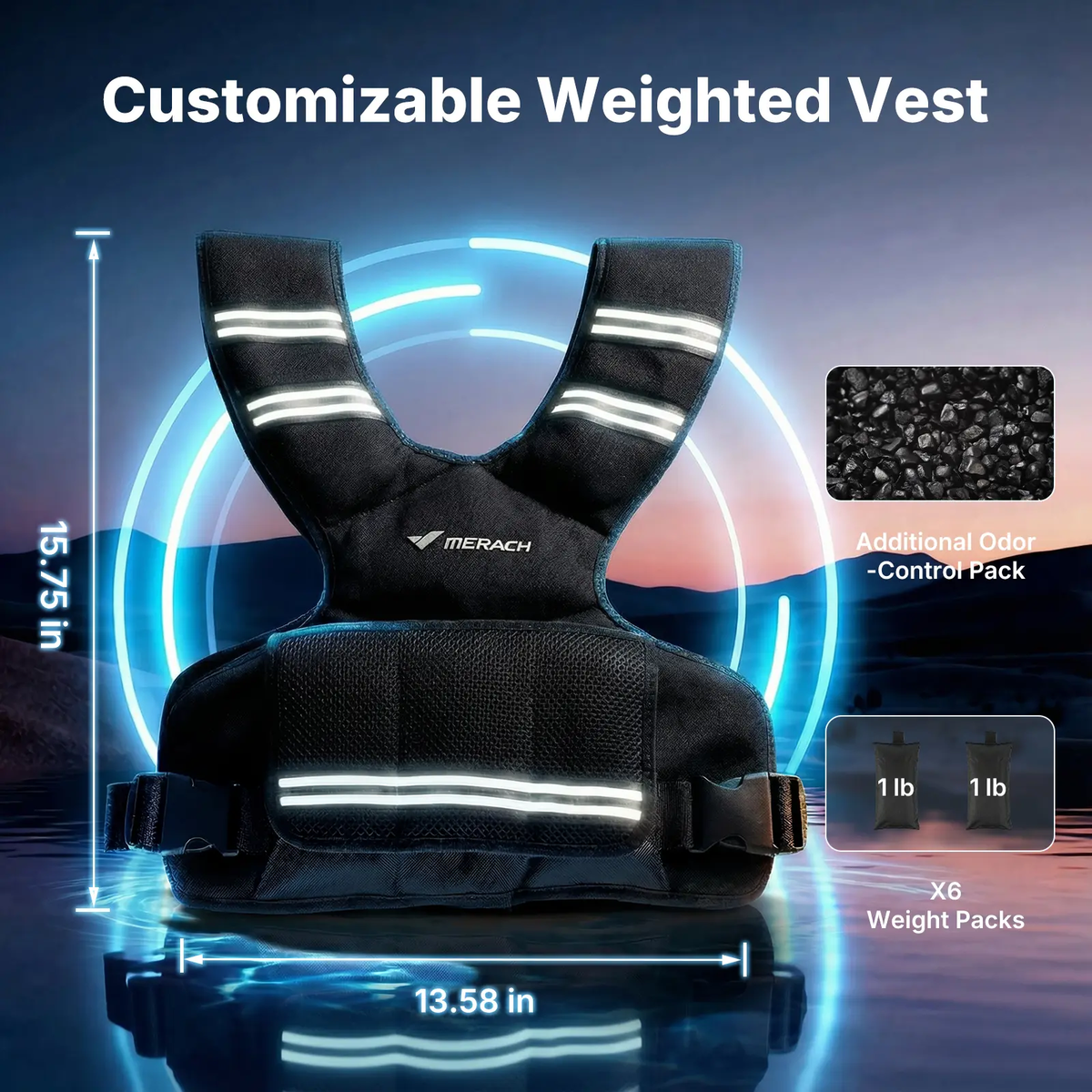 Adjustable Weighted Vest 4–10 Lbs with Removable Weight Packs