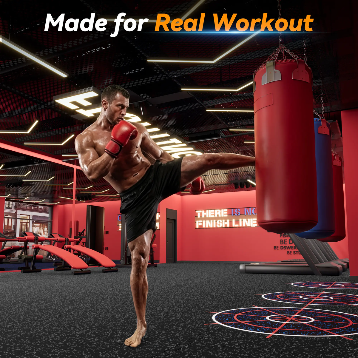 Extra-Thick Rubber Top Exercise Mat