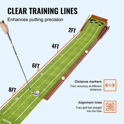 Golf Putting Mat - 5 Hole Indoor Golf Putting Green