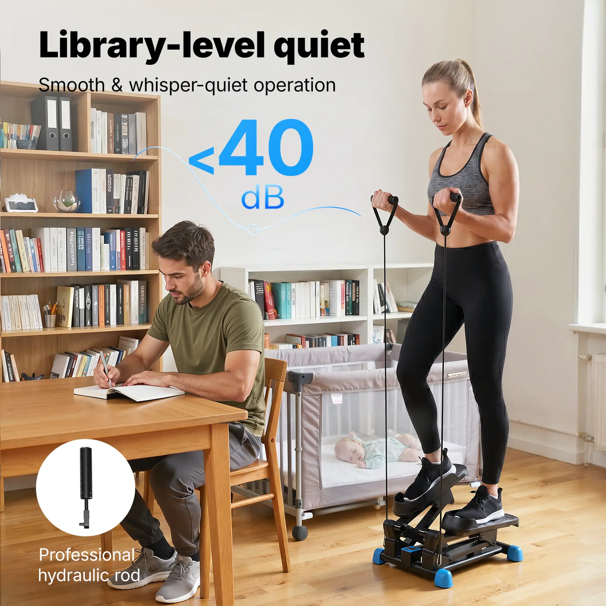3-In-1 Mini Stair Stepper with Kneeguard Cushion Pedal