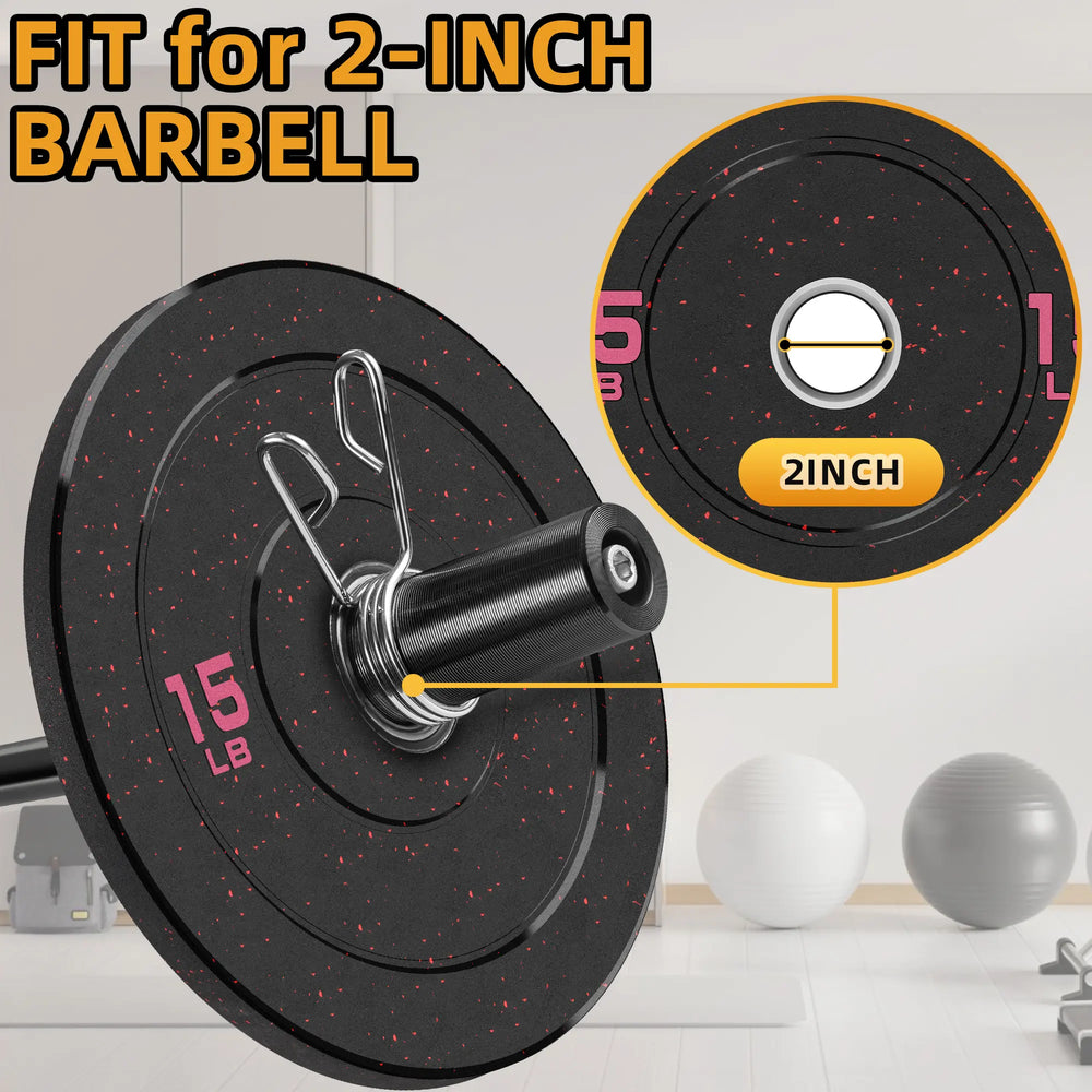 Crumb Bumper Plates with Steel Insert - Olympic Weight Plates for Crossfit & Lifting