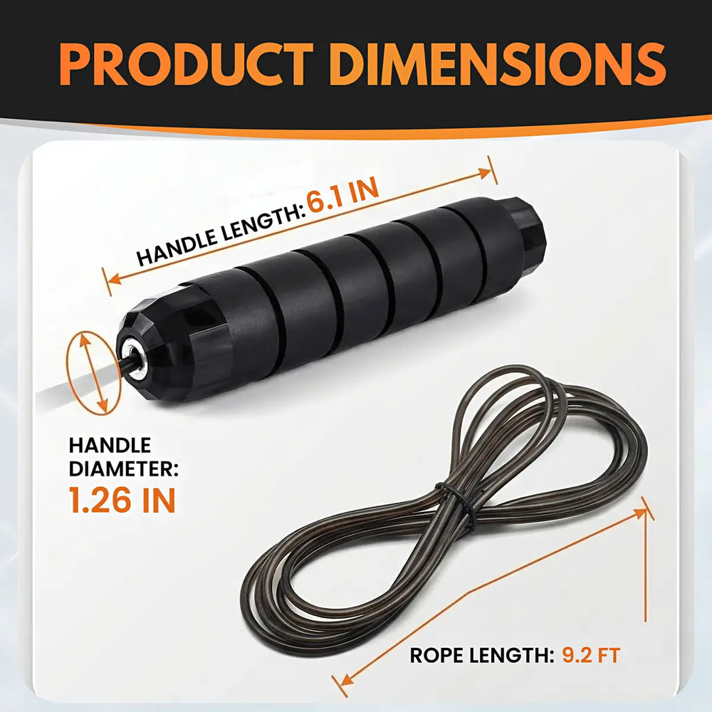 Adjustable Speed Jump Rope with Ball Bearings & Tangle-Free Steel Cable